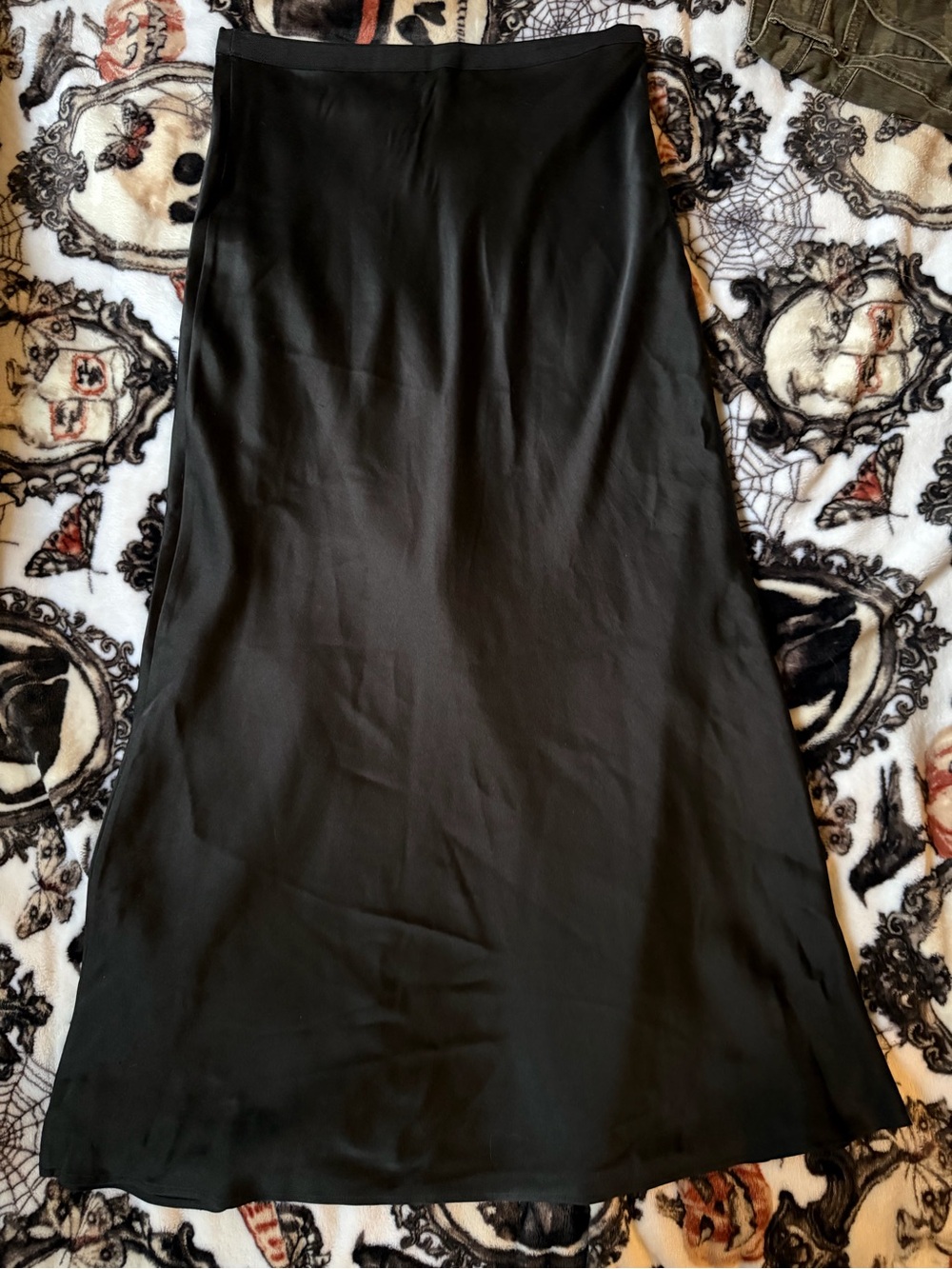 ANINE BING BAR SILK Black Women's Satin A-Line Skirt